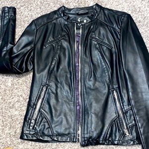 Guess black leather jacket